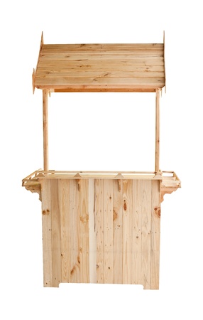 wood kios isolated white background for multipurposeの写真素材