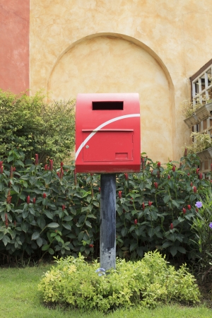 old mail box in beautiful garden use for multipurposeの写真素材