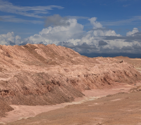 nature view of sand dune and blue sky の写真素材