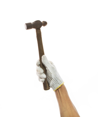 hand holding iron ham の写真素材