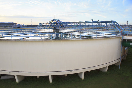 big tank of water supply in metropolitan water work industry plant site の写真素材