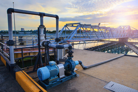 big tank of water supply in metropolitan waterworks industry plant site