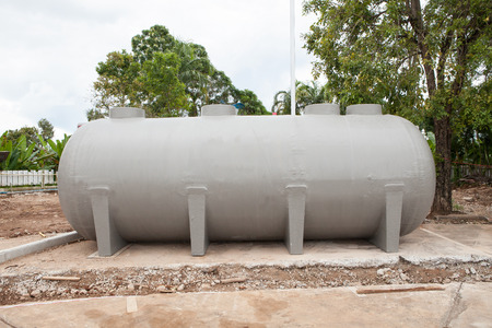 underground water reserve tank preparing in construction site plantの写真素材