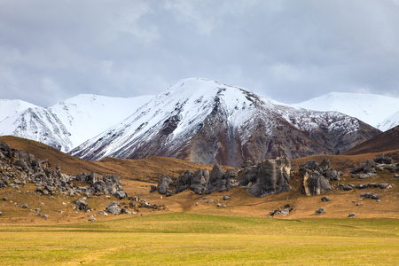 castle hill important destination landmark to visiting in south island new zealand on the way to arthur pass national parkのeditorial素材