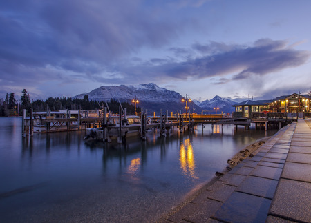 beautiful scenic of lake wakatipu queenstown south island new zealand important traveling destinationの写真素材