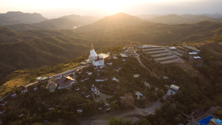 aerial view of wat pharsonkaew khao koh northern thailand most popular traveling destination in petchabun provinceの写真素材
