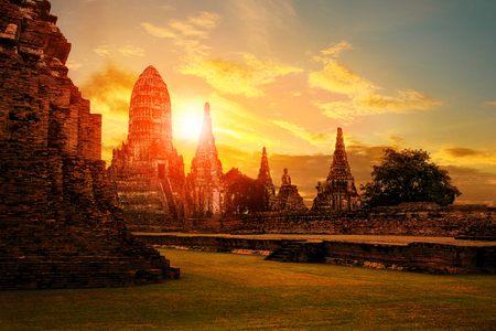wat chaiwattanaram ayutthaya provinceの写真素材