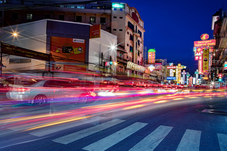 BANGKOK THAILAND - DEC30,2017 : traffic in yaowaratch road at rush hour ,yaowatch   district is most important china town in heart of thailand capitalのeditorial素材