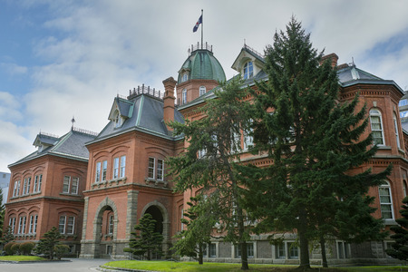 hokkaido japan - october8,2018 : exterior of former hokkaido government building one of most popular traveling destination in hokkaido northern of japanのeditorial素材
