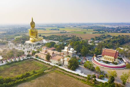 big buddha statue temple in  thailandの写真素材