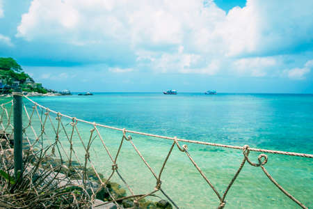 beautiful scenic of tropical sea beach in southern thailandの写真素材
