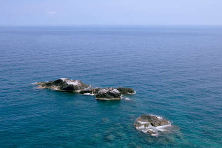rock point  over  deep blue sea thailandの写真素材
