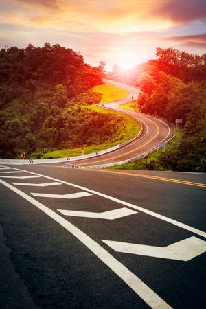 road number3 one of most popular traveling destination in nan province northern of thailandの写真素材