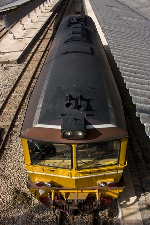 train moor at railway stationの写真素材