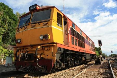 train moor at railway stationの写真素材