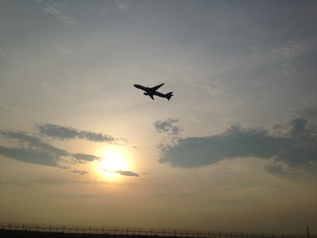 fly in the skyの写真素材