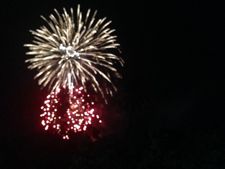 fire work at nightの写真素材