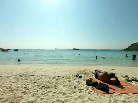 Sunbathing sun tanの写真素材