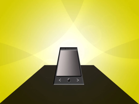 smartphone on the tableの写真素材