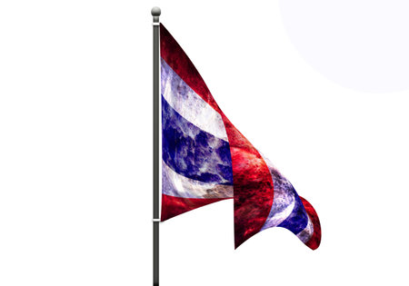 closeup of Thailand flagの写真素材