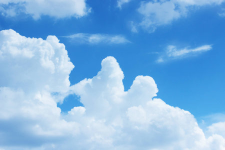 White clouds in skyの写真素材