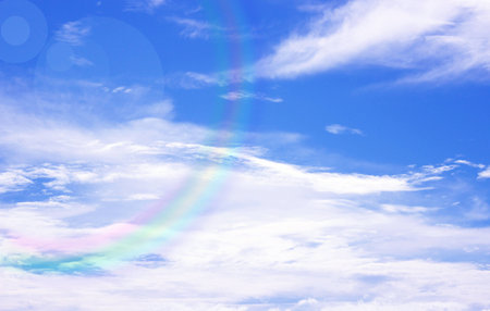 Blue sky with cloudsの写真素材