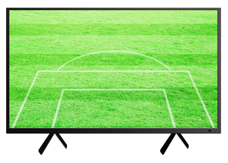 TV screen on white backgroundの写真素材