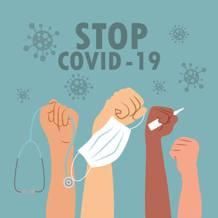 PrintJoin the fight against covid-19.のイラスト素材