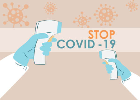 Digital thermometer for prevention coronavirus from covid.のイラスト素材