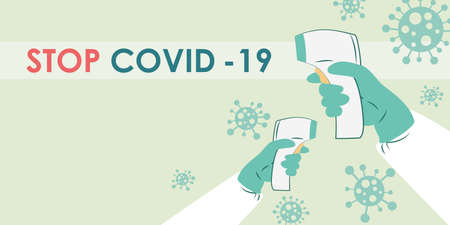 Digital thermometer for prevention coronavirus from covid.のイラスト素材