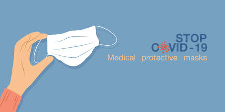 People with protective masks characters, coronavirus pandemic covid 19.のイラスト素材