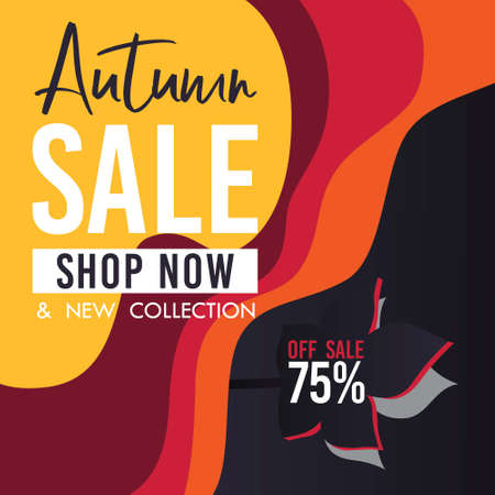 Autumn Sale 75 off, poster design template.のイラスト素材