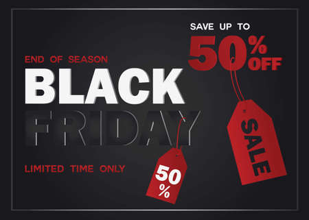 Black Friday sale inscription. Vector illustration. Discount, marketing.のイラスト素材