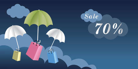 Vector Illustration of a background for Happy Monsoon Sale And Offer.のイラスト素材