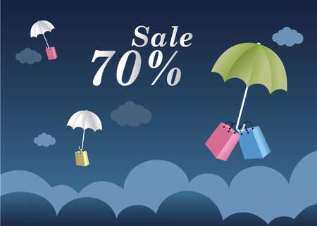Vector Illustration of a background for Happy Monsoon Sale And Offer.のイラスト素材