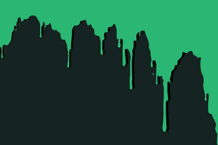 Blood drip. green isloated black background. Happy Halloween decoration design. Green splatter stain splash spot.のイラスト素材