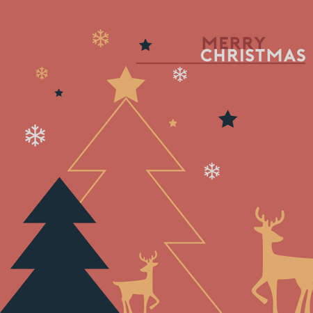 Merry Christmas greeting card designのイラスト素材