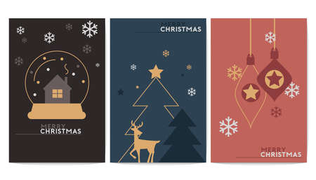 Merry Christmas greeting card designのイラスト素材