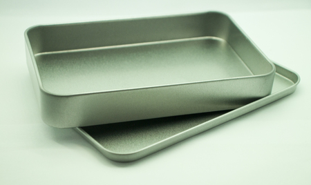 Stainless steel case with lidの写真素材