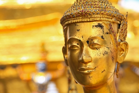 Kinnari sculpture at Wat Phra Kaew temple, Grand Palace, Bangkok, Thailandの写真素材