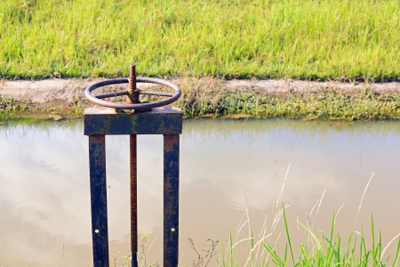Irrigation Canal and Floodgate valveの写真素材
