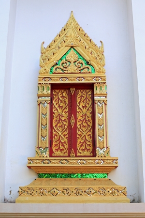 Thai style temple windowsの写真素材
