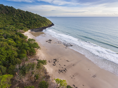 Aerial view of Bamboo Bay or Ao Mai Pai in Lanta island, Krabi province Thailand.の写真素材