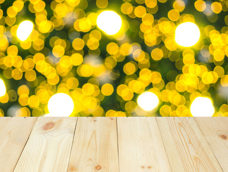 Wood table or terrace with light boken background. Free space.の写真素材