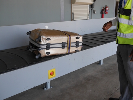 completely damaged suitcase