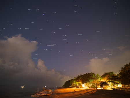 southern constellation (Bali, Indonesia-5: 18 AM, October 4, 2016)の写真素材