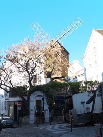 Famous restaurant, Le  de la Galette, Montmartreのeditorial素材