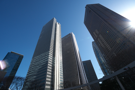 Buildings in Shinjuku, Tokyo, and in the morningの写真素材