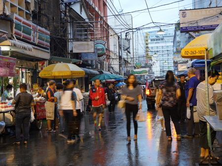Bangkok, Thailand-October 5, 2016: Stalls or shops at Phat Pong street in Bangkokのeditorial素材