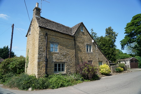 Honey-colored house at Bourton on the waterの写真素材